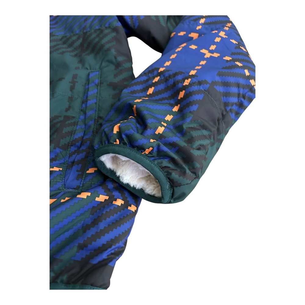 North Face Girls XL Reversible Plaid Printed Mossbud Swirl Jacket Ski Jacket - Picture 3 of 13